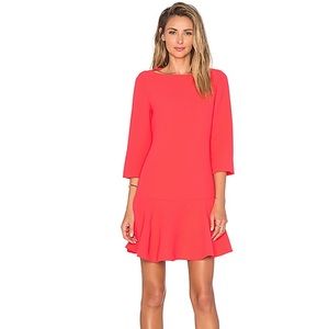 KATE SPADE Crepe Flounce Dress in Geranium